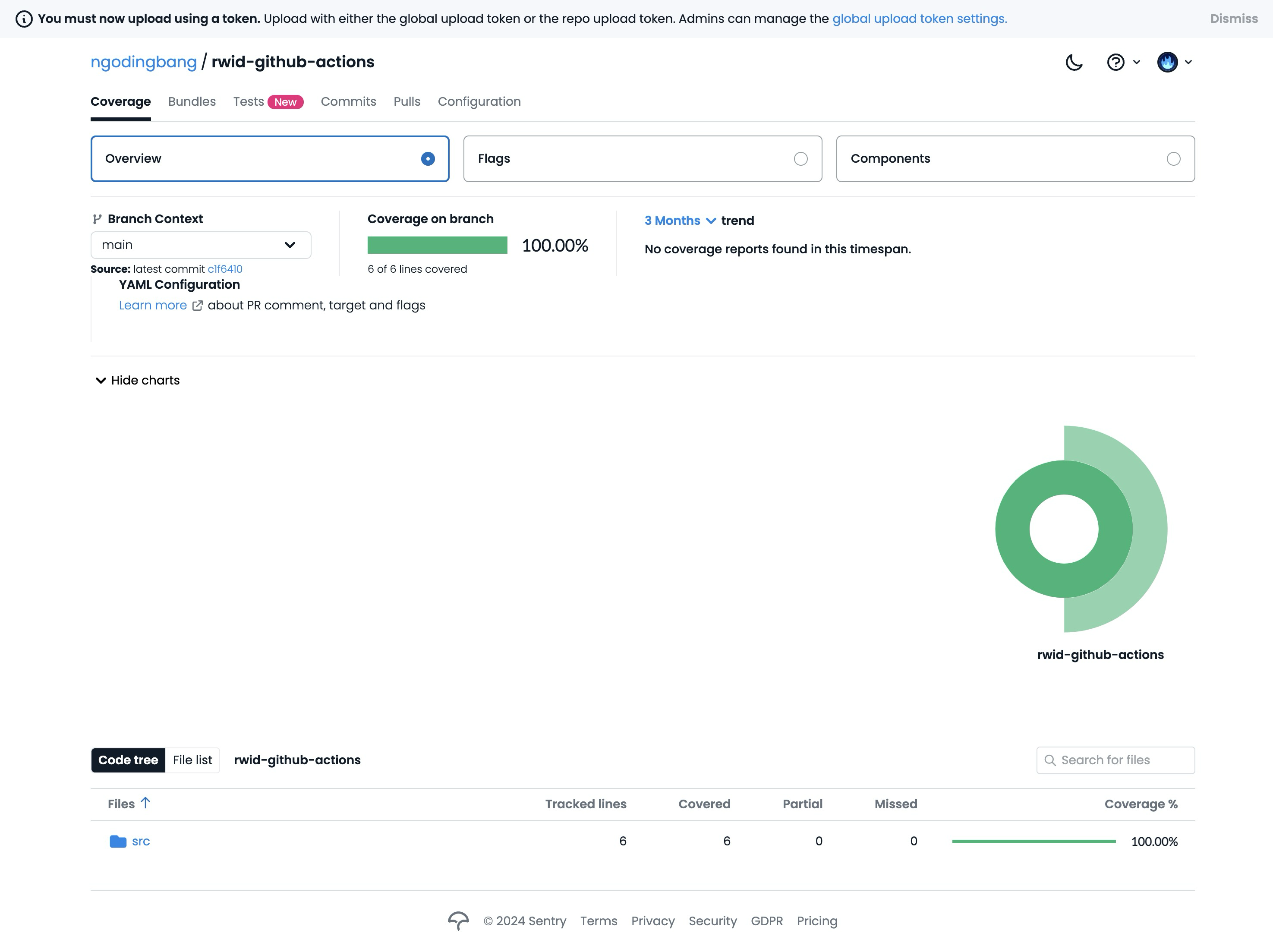 Contoh repository di GitHub yang sudah terhubung ke Codecov (https://app.codecov.io/gh/ngodingbang/rwid-github-actions)