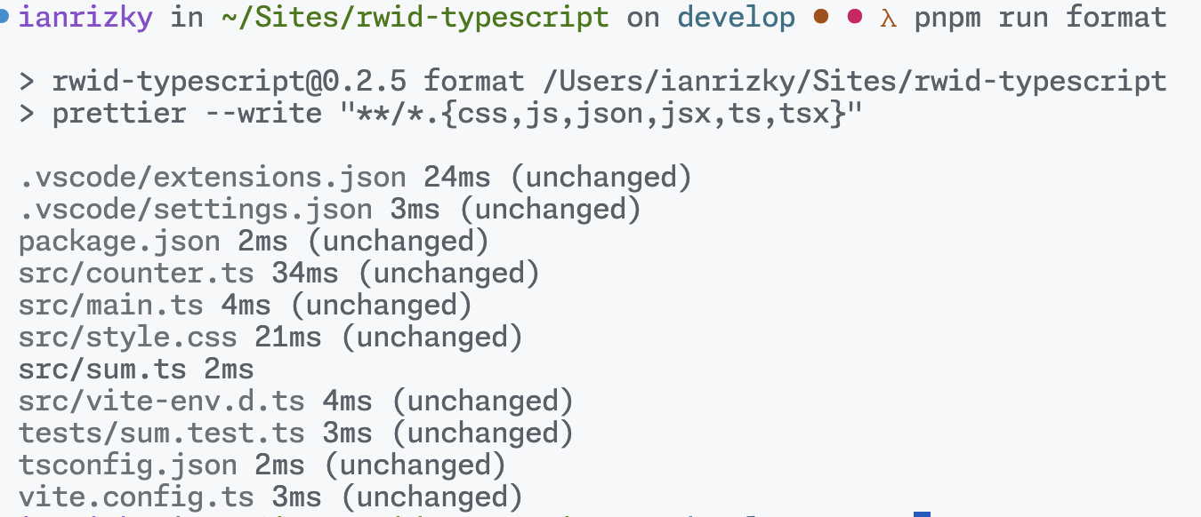 pnpm run format